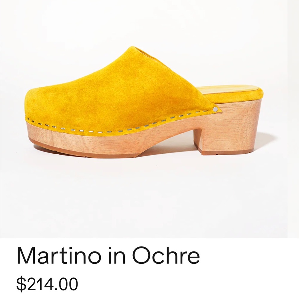Brand new never worn Charlotte Stone Martino clogs in the shade Ochre size 9